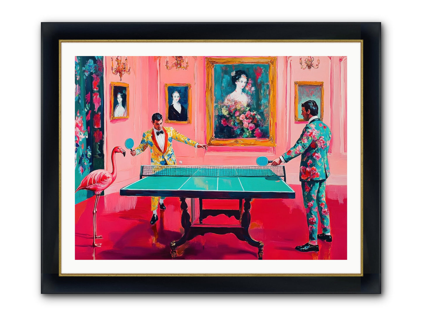 Sunday Diversions Framed Print - Wide Black w/Gold 40x30