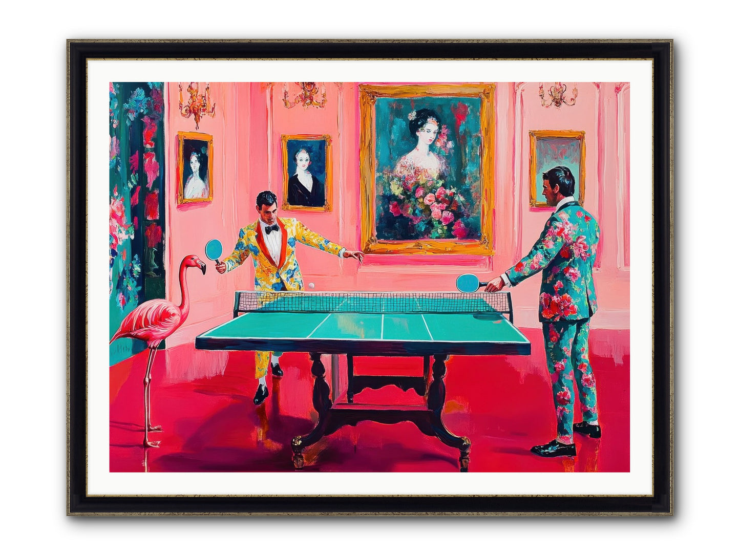 Sunday Diversions Framed Print - Black & Gold 48x36