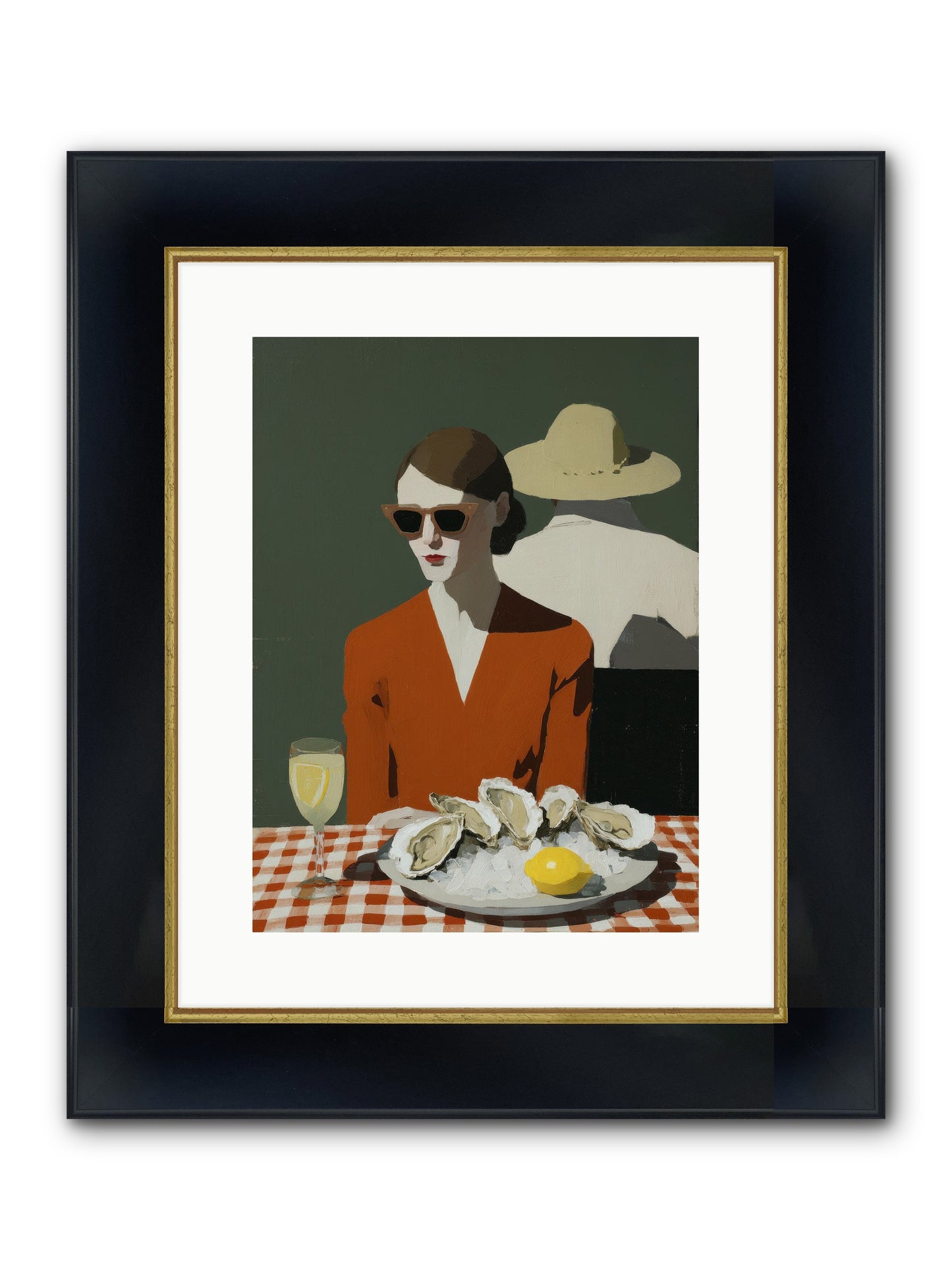 Sunday Letters Framed Print - Wide Black w/Gold 12x16