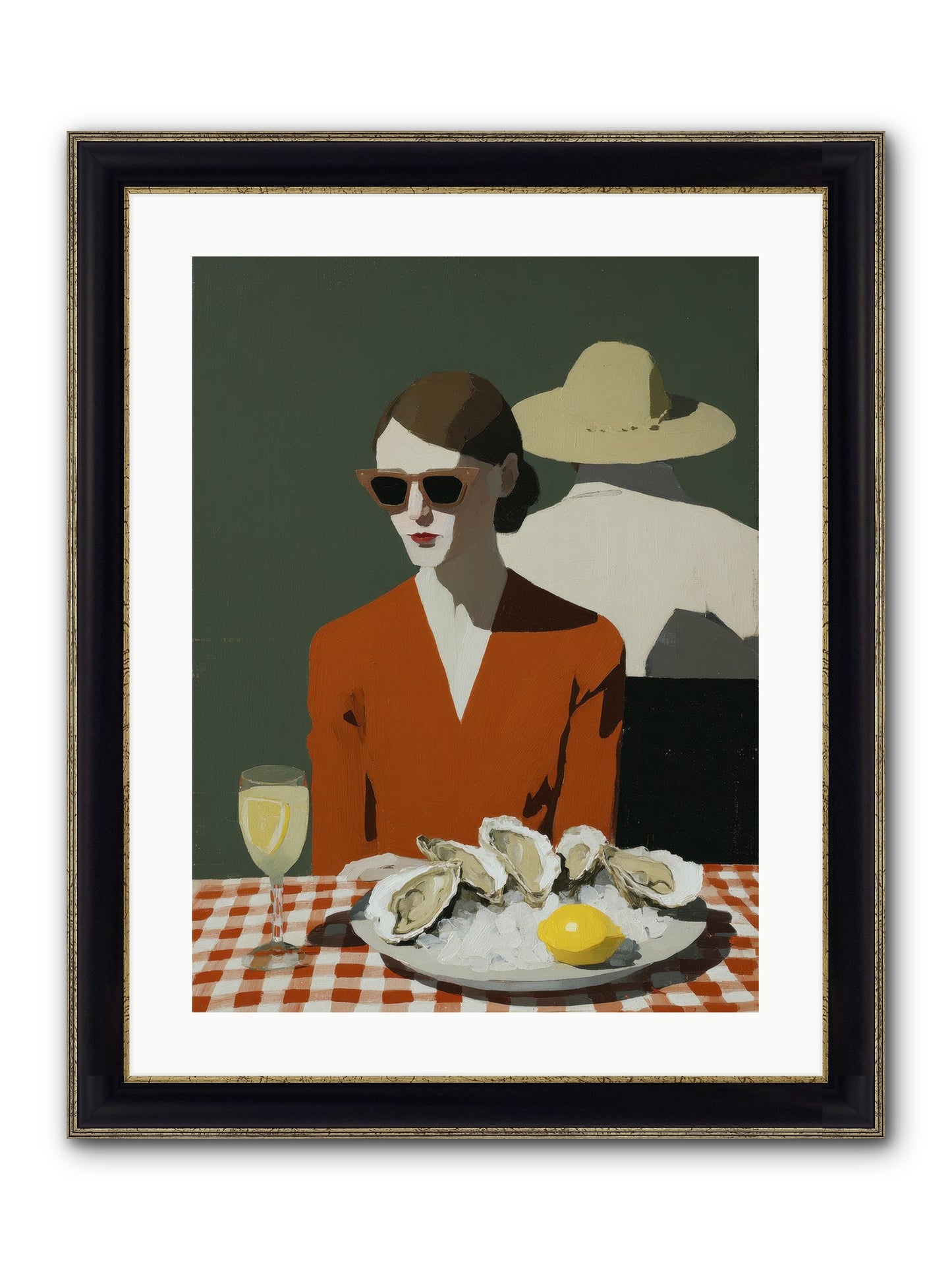 Sunday Letters Framed Print - Black & Gold 18x24