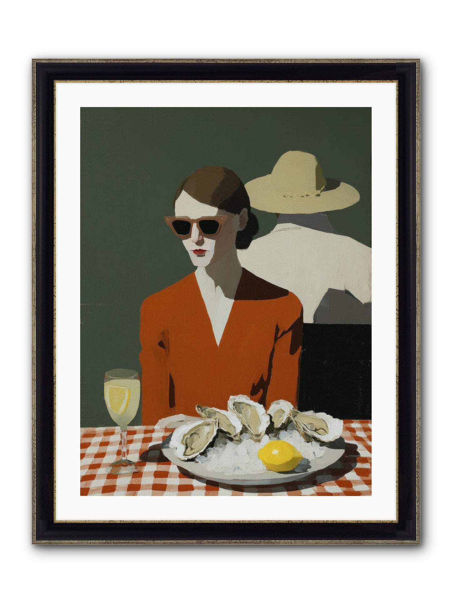 Sunday Letters Framed Print - Black & Gold 24x32