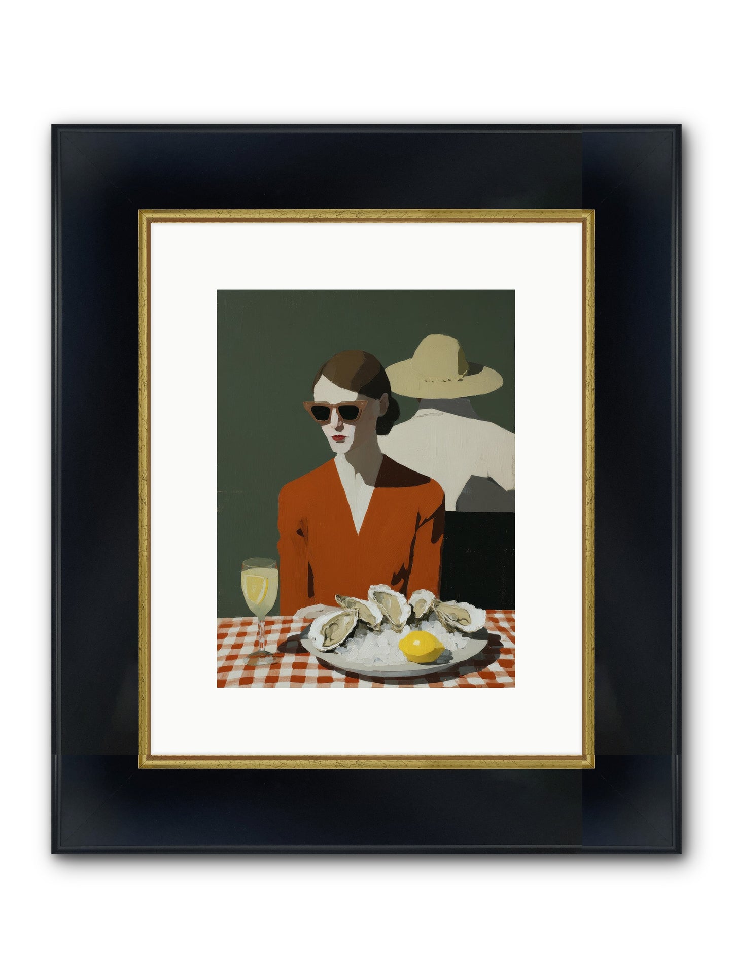 Sunday Letters Framed Print - Wide Black w/Gold 9x12