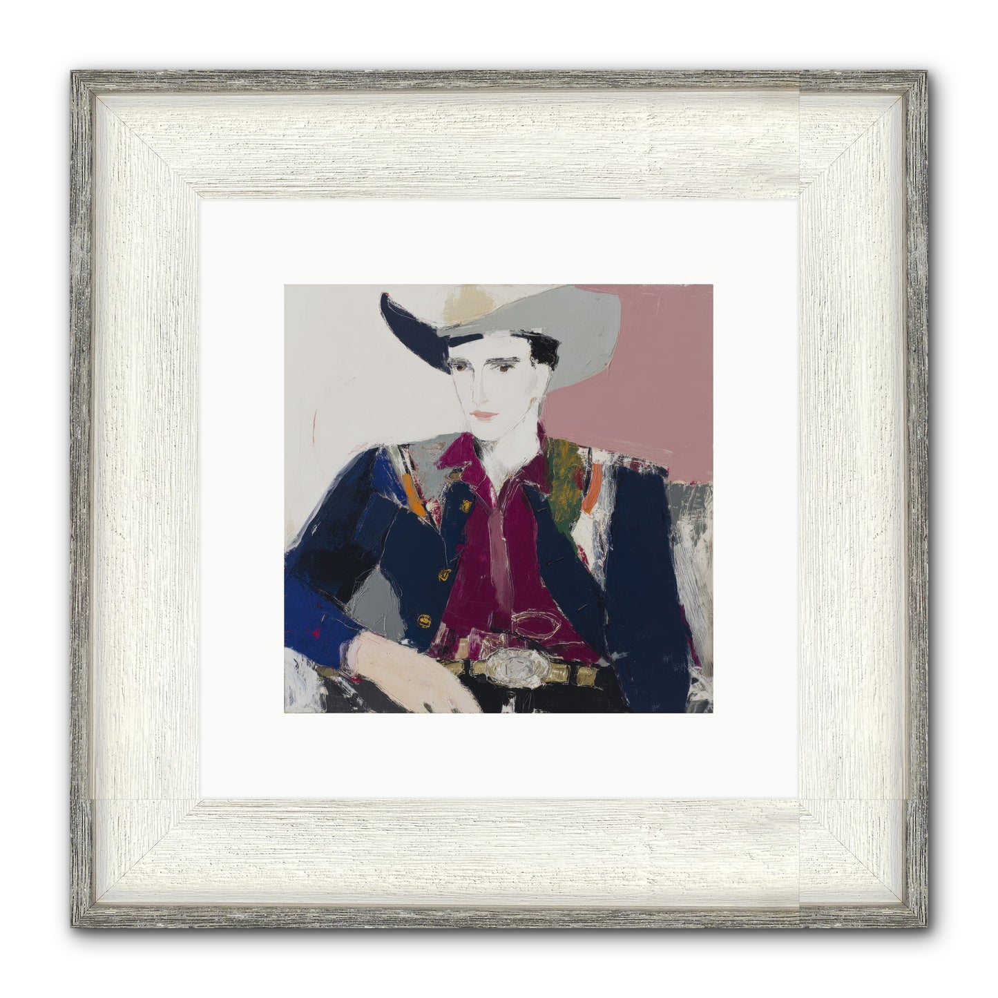 Sunday Rodeo Framed Print - Driftwood White 10x10
