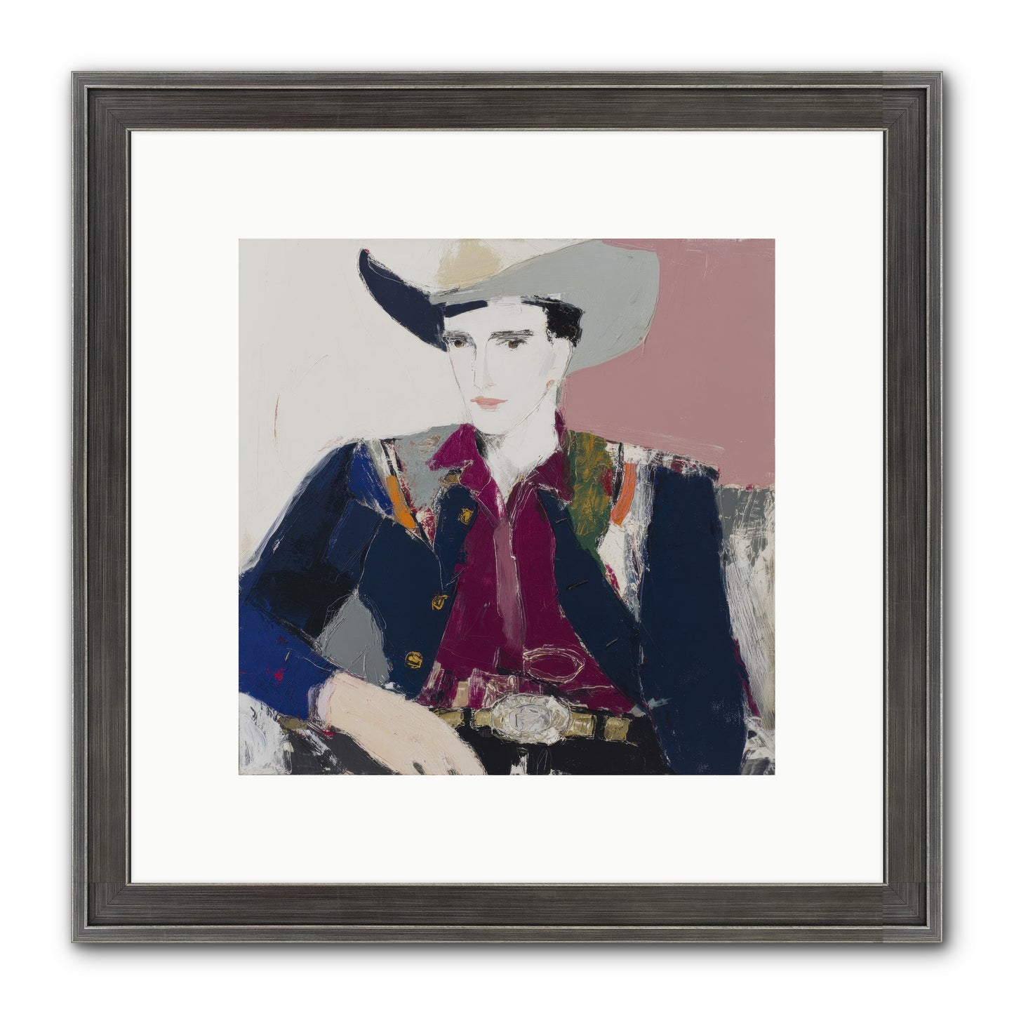 Sunday Rodeo Framed Print - Slimwoods Black/Silver 10x10