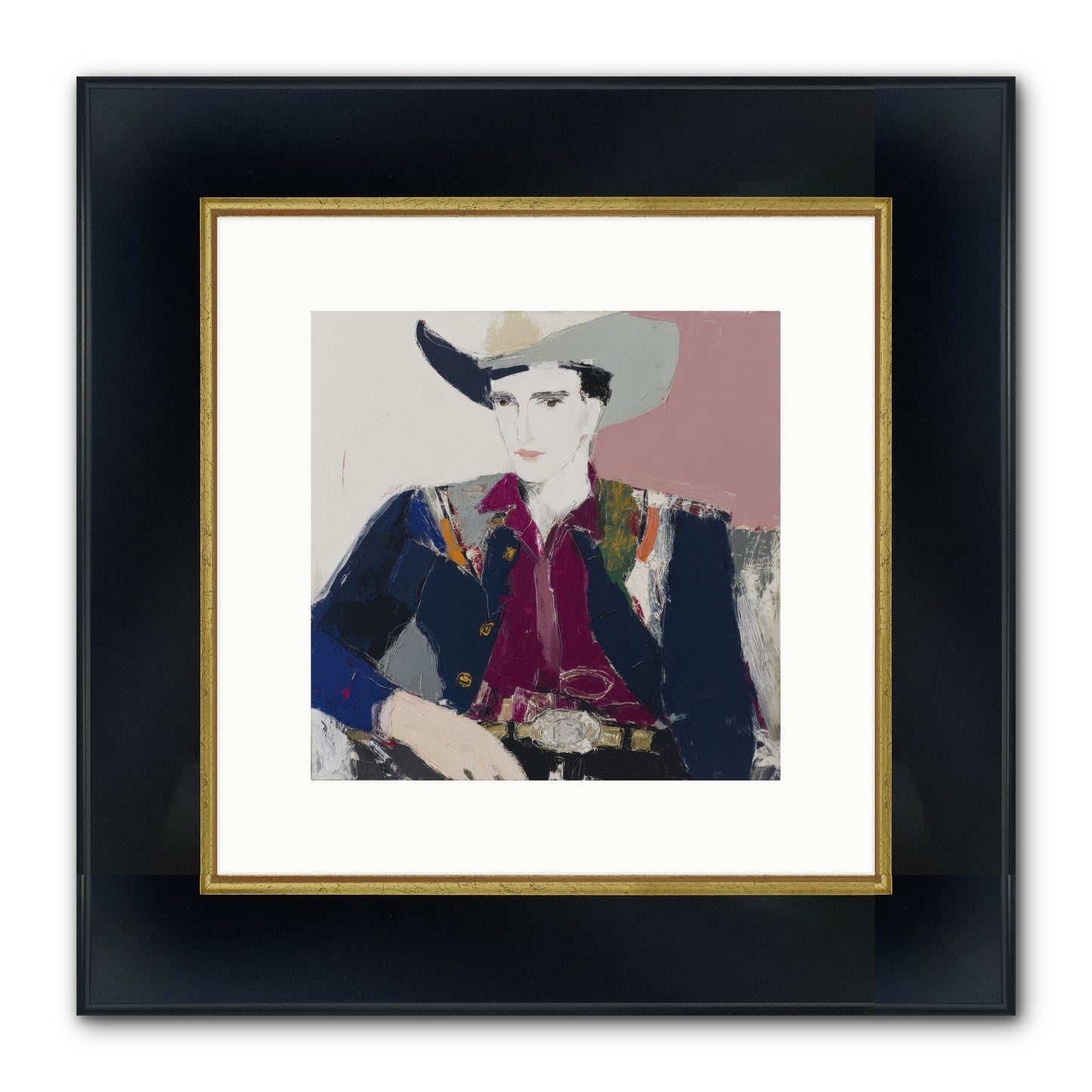 Sunday Rodeo Framed Print - Wide Black w/Gold 10x10
