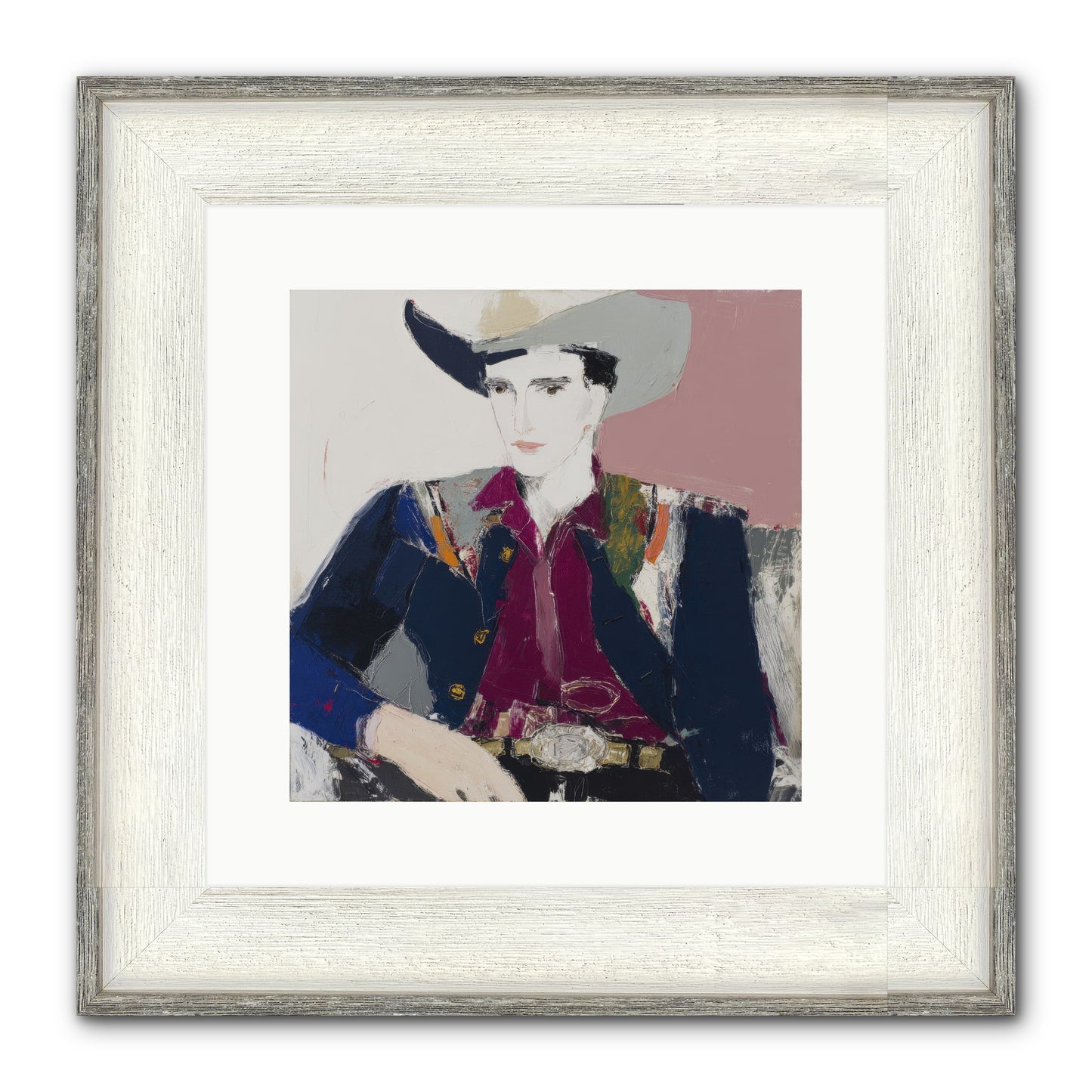 Sunday Rodeo Framed Print - Driftwood White 12x12