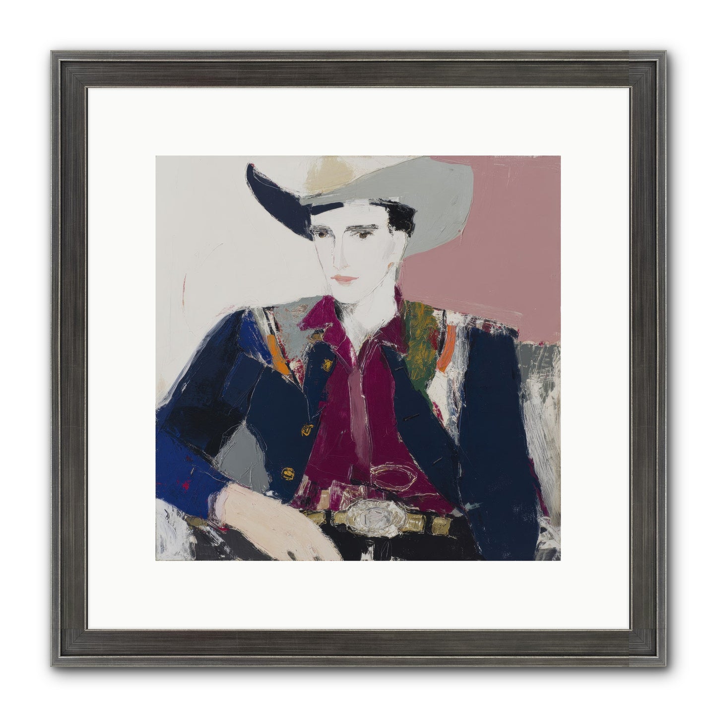 Sunday Rodeo Framed Print - Slimwoods Black/Silver 12x12