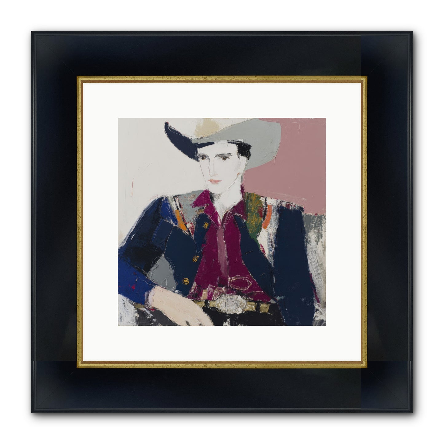 Sunday Rodeo Framed Print - Wide Black w/Gold 12x12