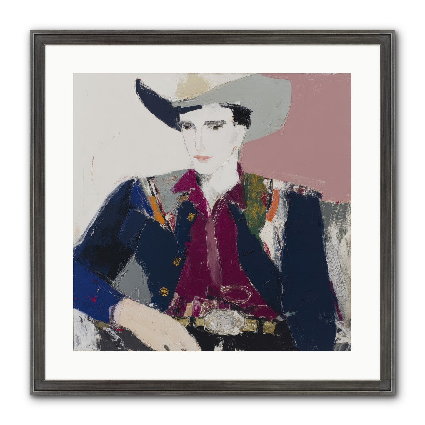 Sunday Rodeo Framed Print - Slimwoods Black/Silver 20x20