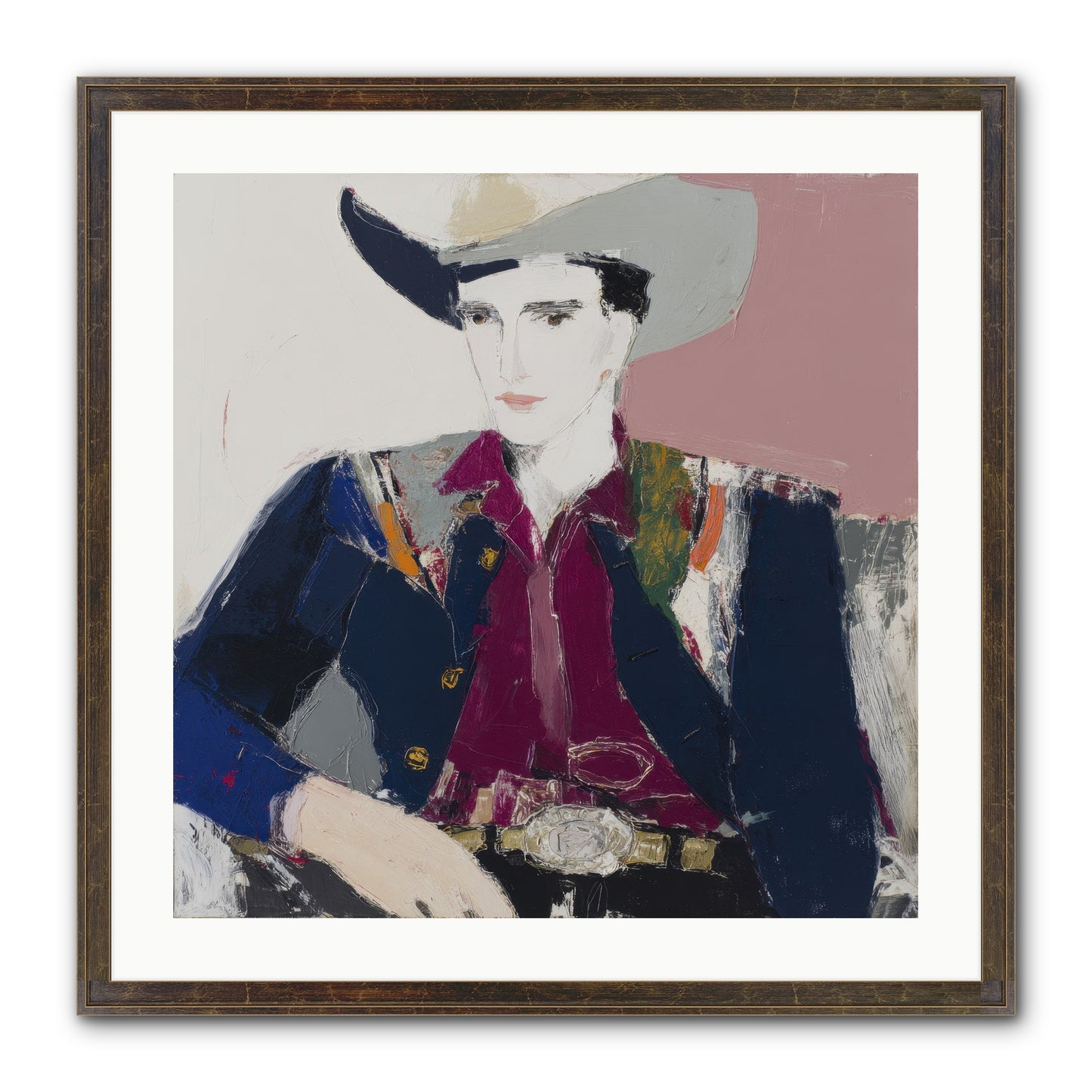 Sunday Rodeo Framed Print - Slimwoods Black/Gold 24x24