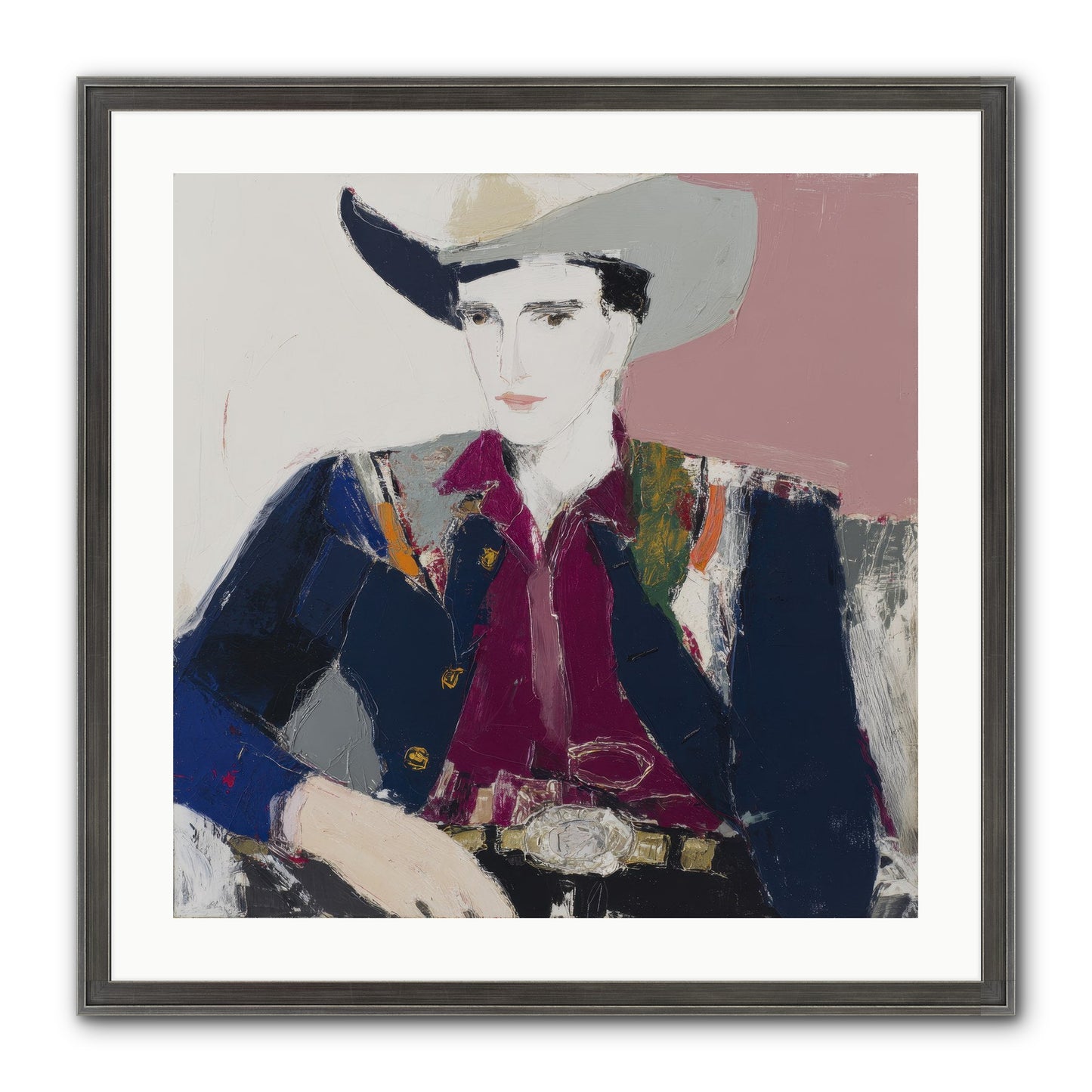Sunday Rodeo Framed Print - Slimwoods Black/Silver 24x24