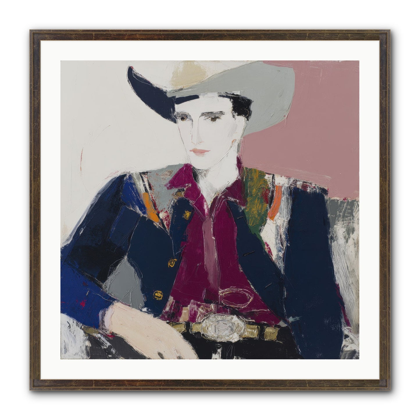 Sunday Rodeo Framed Print - Slimwoods Black/Gold 30x30