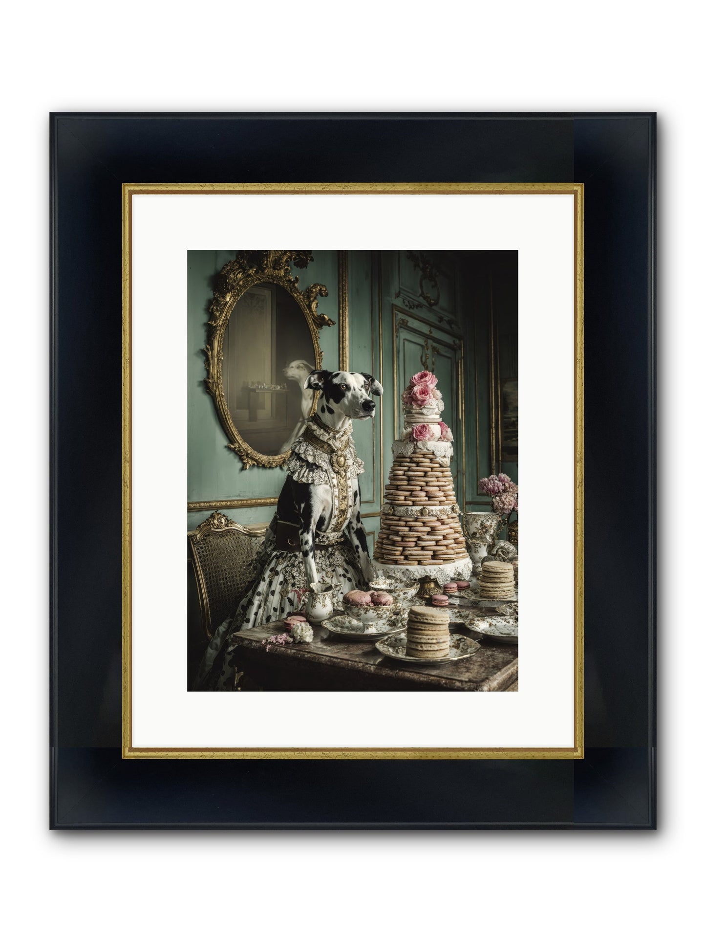 Sunday Sugar & Blush Framed Print - Wide Black w/Gold 12x16