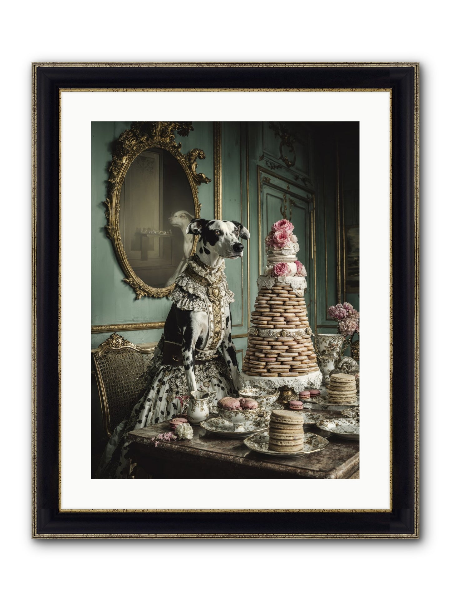 Sunday Sugar & Blush Framed Print - Black & Gold 18x24