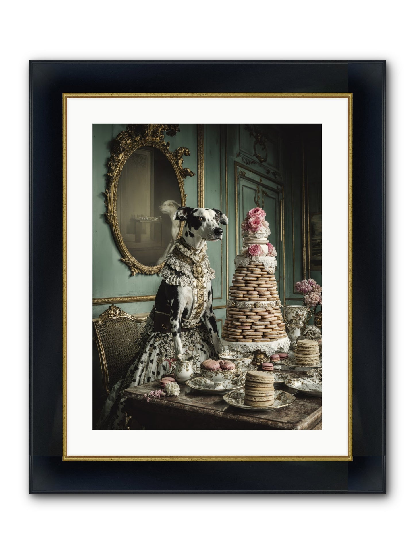 Sunday Sugar & Blush Framed Print - Wide Black w/Gold 18x24