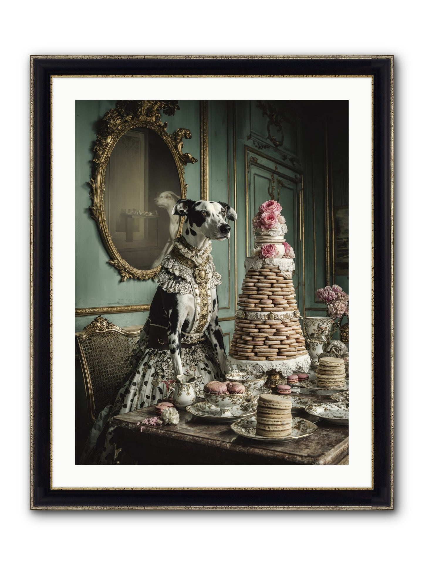 Sunday Sugar & Blush Framed Print - Black & Gold 24x32