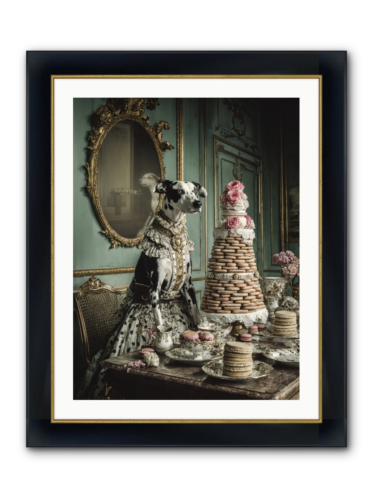 Sunday Sugar & Blush Framed Print - Wide Black w/Gold 24x32