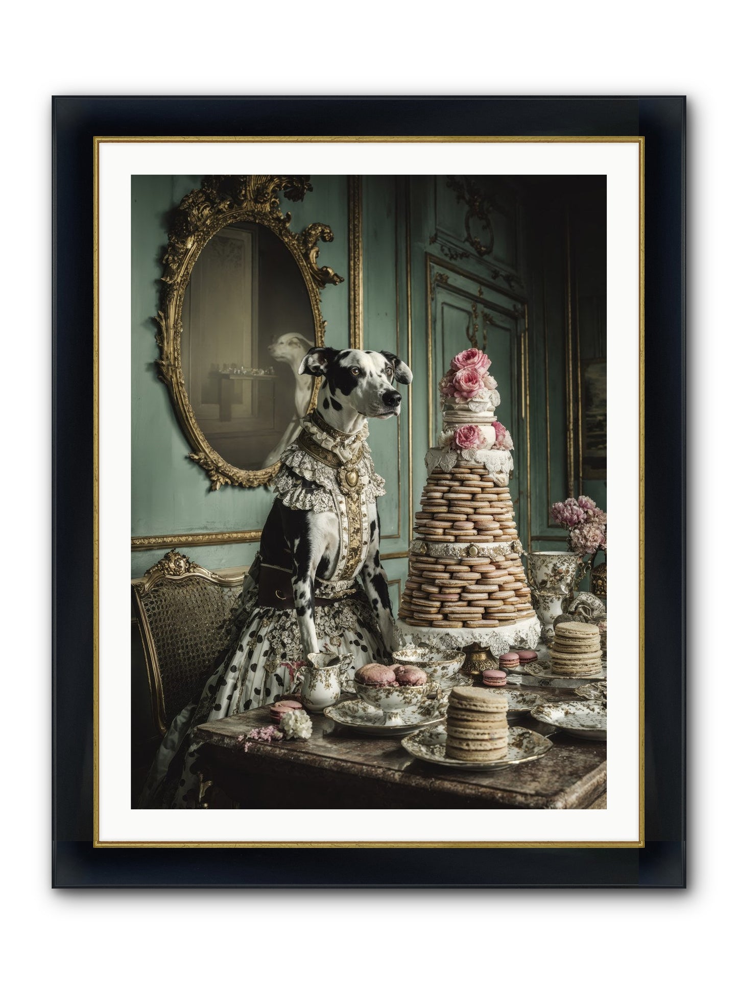 Sunday Sugar & Blush Framed Print - Wide Black w/Gold 30x40