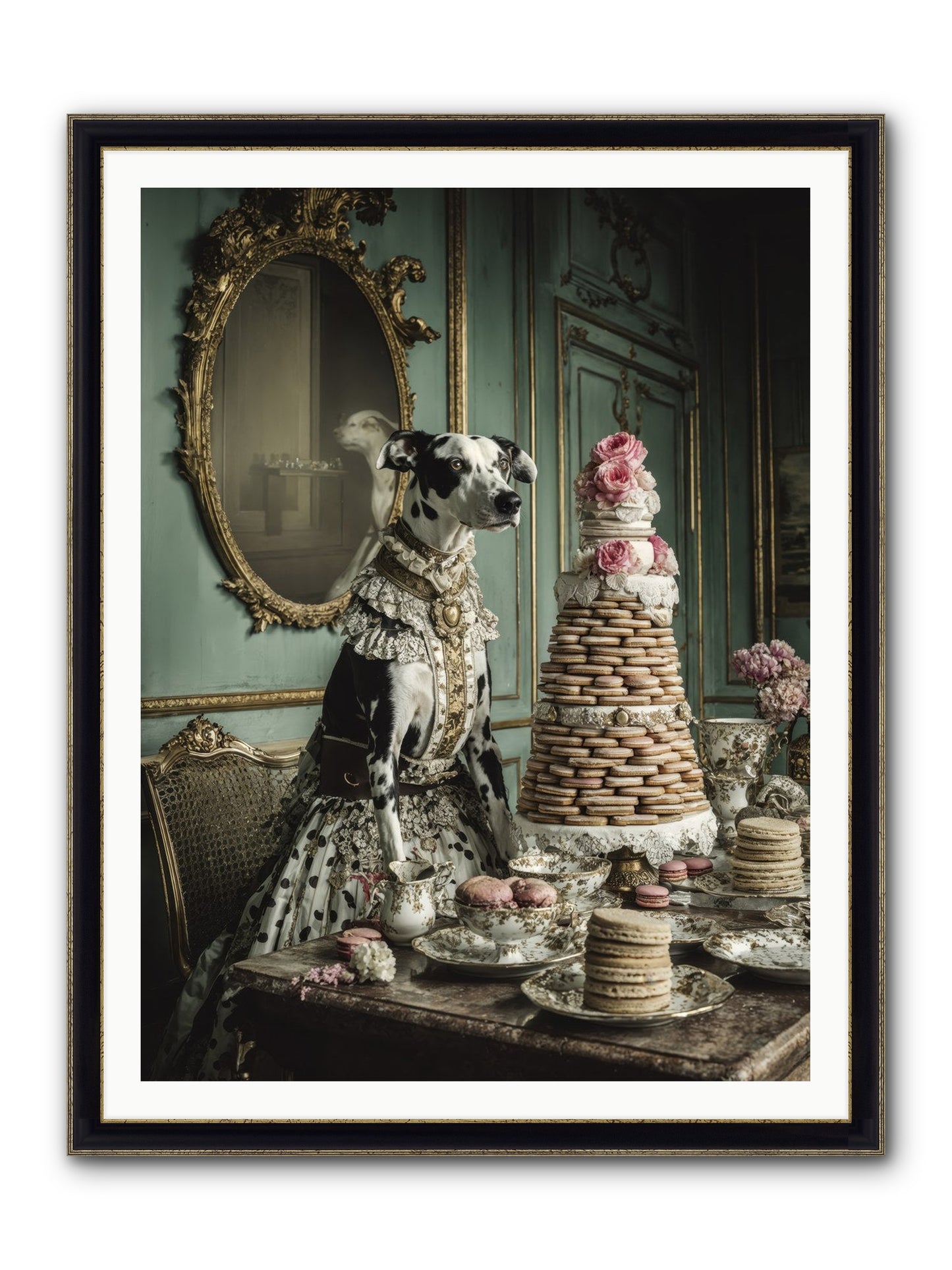 Sunday Sugar & Blush Framed Print - Black & Gold 36x48