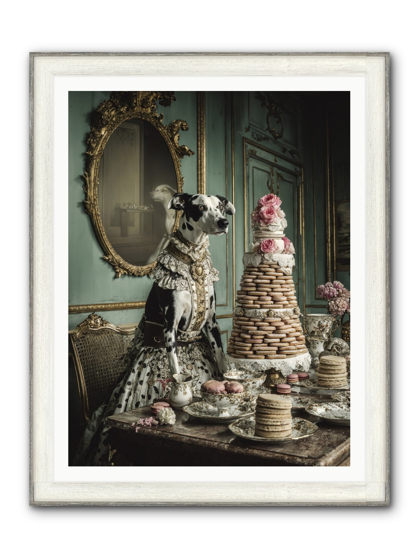 Sunday Sugar & Blush Framed Print - Driftwood White 36x48