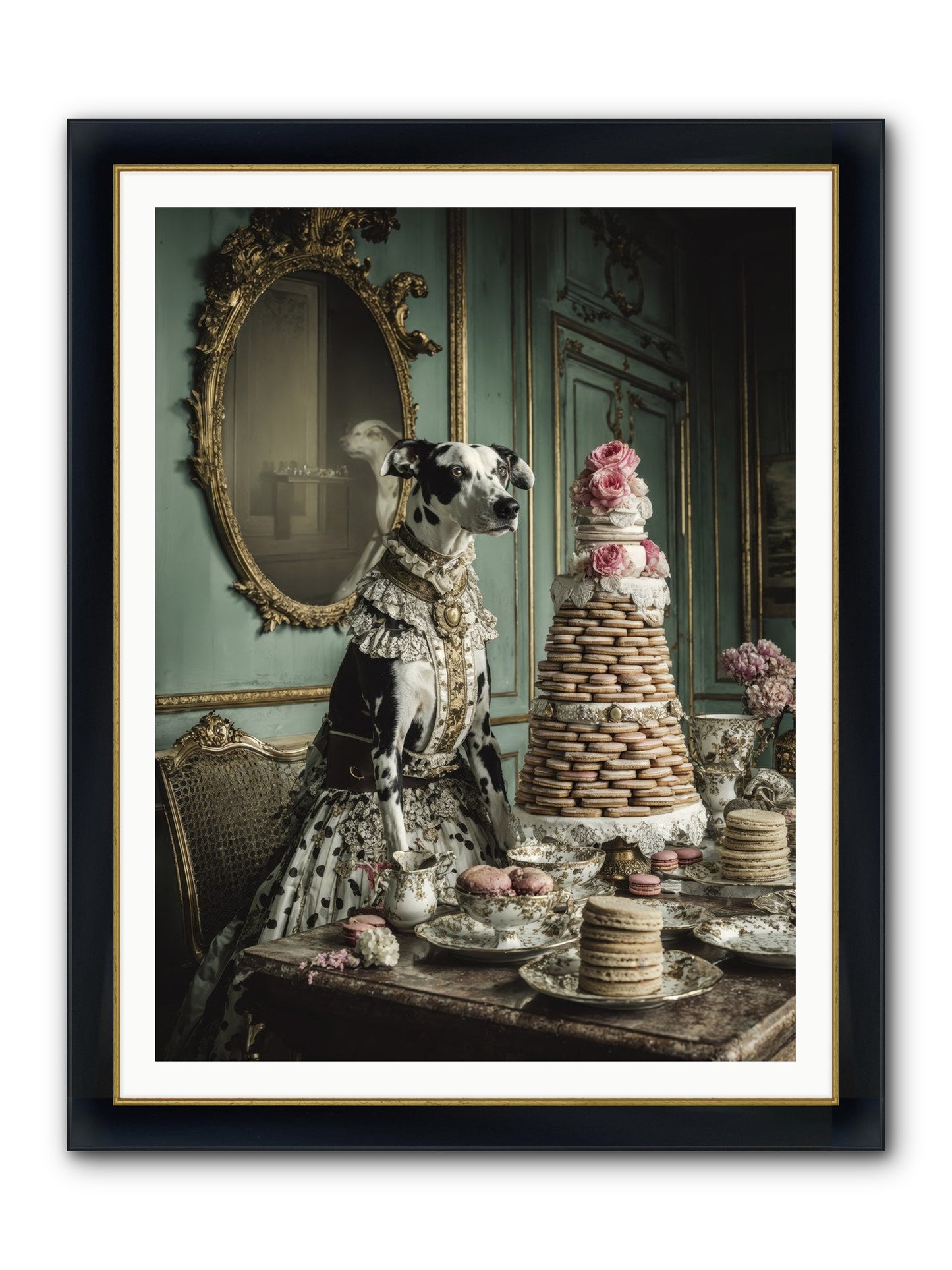 Sunday Sugar & Blush Framed Print - Wide Black w/Gold 36x48