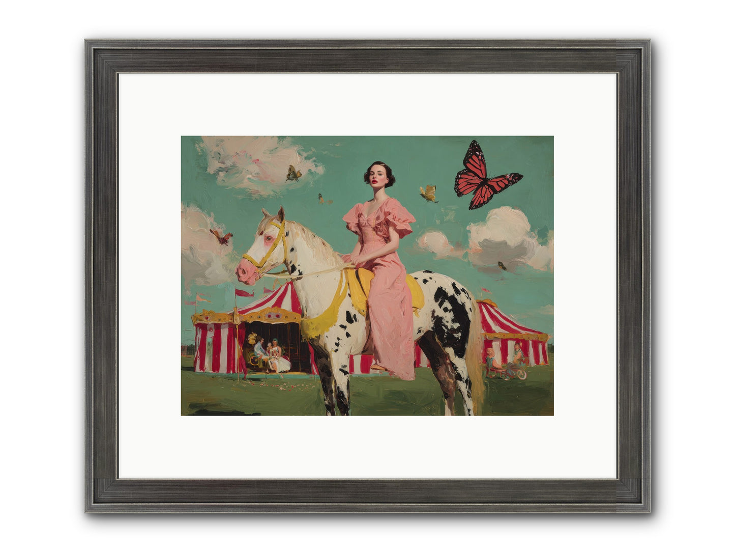Sundown Carousel Framed Print - Slimwoods Black/Silver 12x9