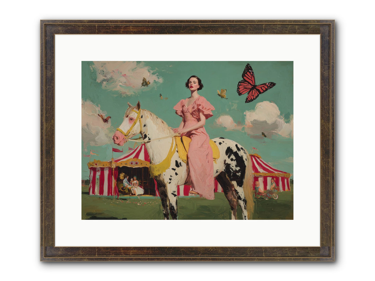 Sundown Carousel Framed Print - Slimwoods Black/Gold 16x12
