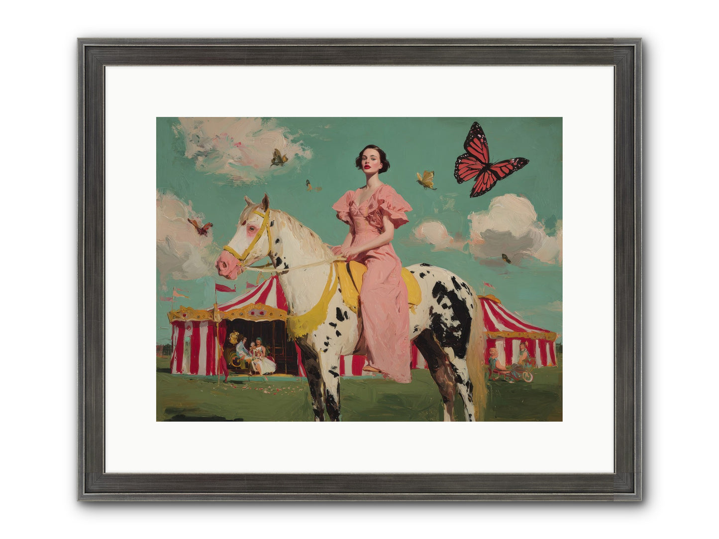 Sundown Carousel Framed Print - Slimwoods Black/Silver 16x12