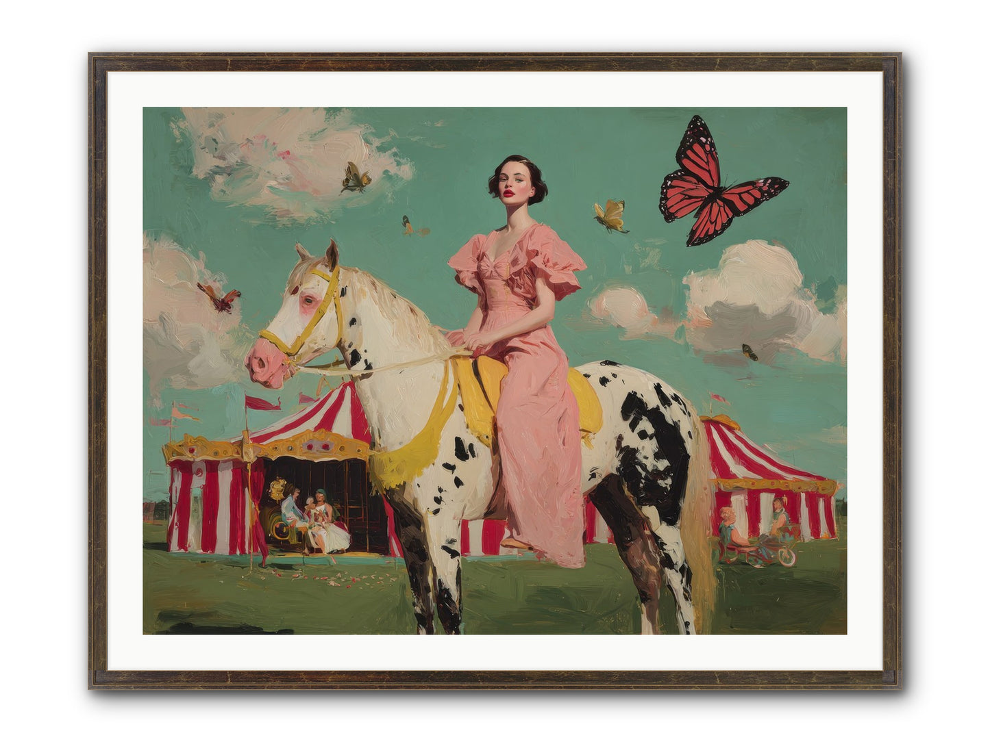 Sundown Carousel Framed Print - Slimwoods Black/Gold 40x30