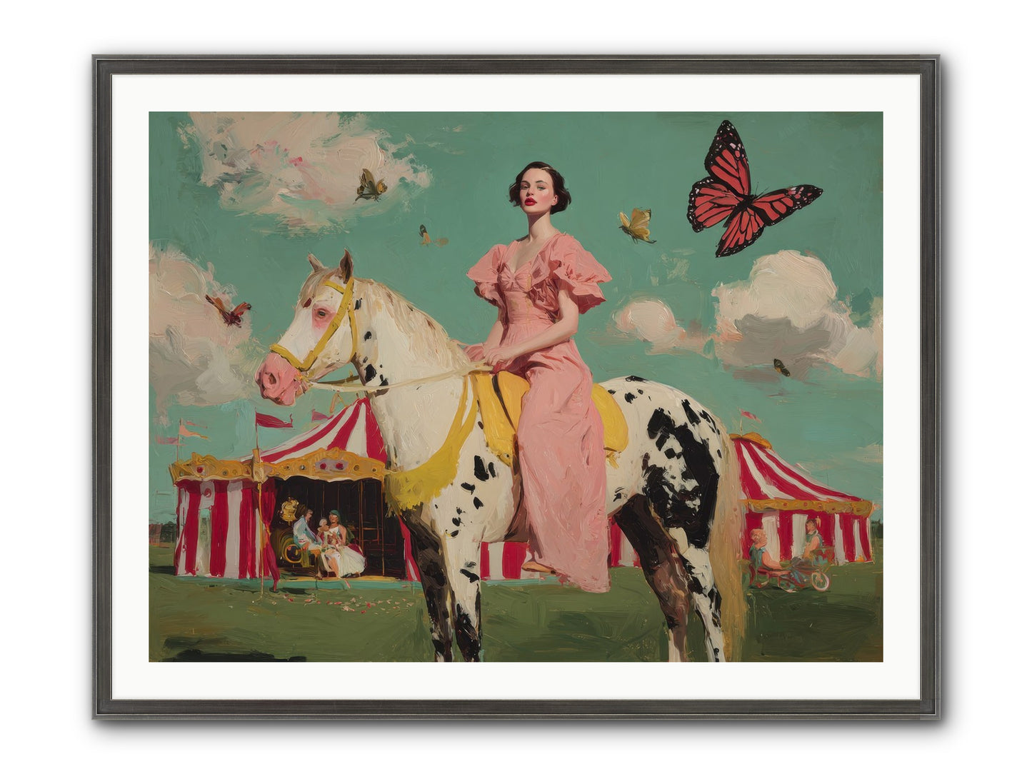 Sundown Carousel Framed Print - Slimwoods Black/Silver 40x30
