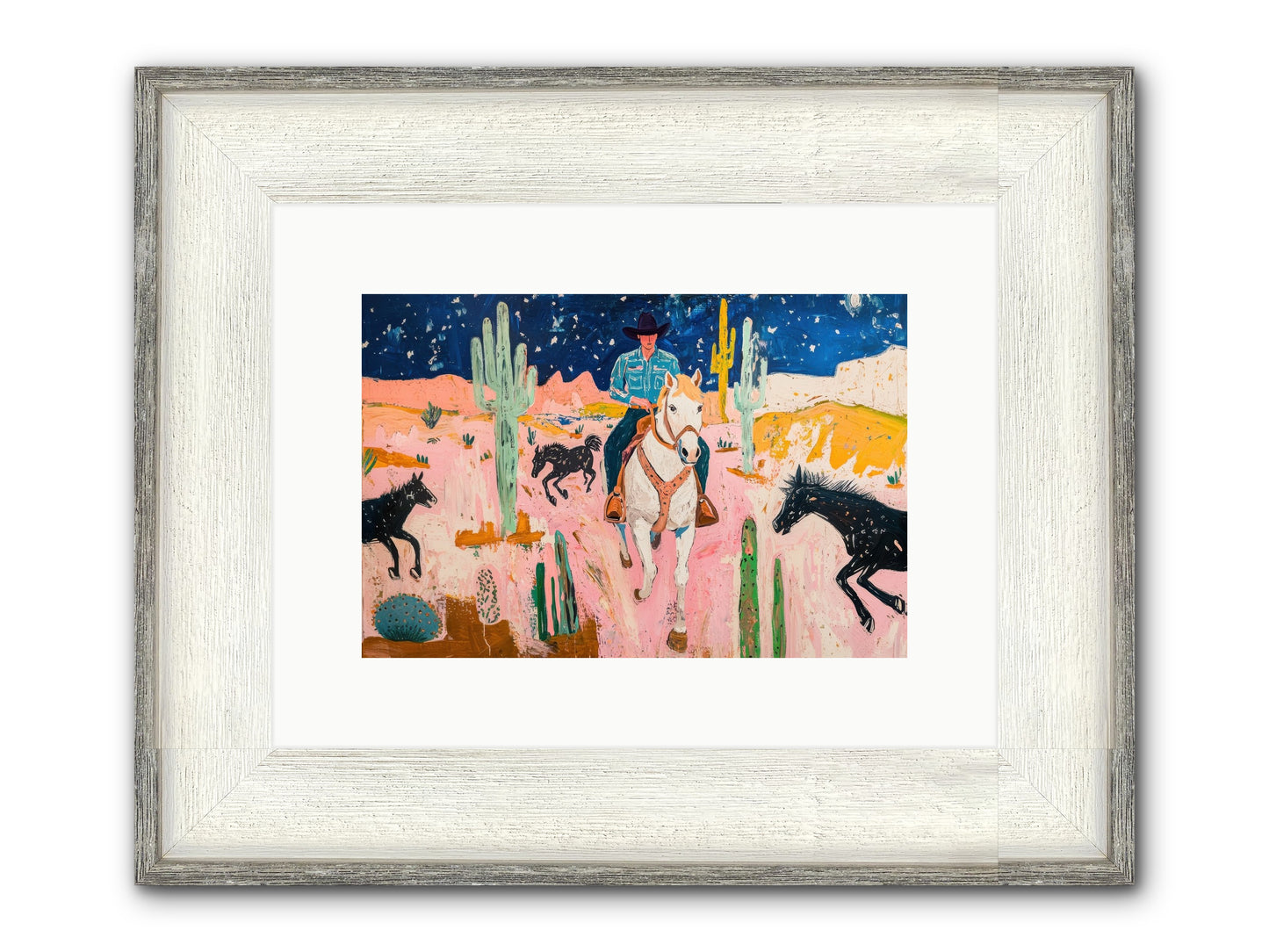 Sundown Ridge Framed Print - Driftwood White 12x8