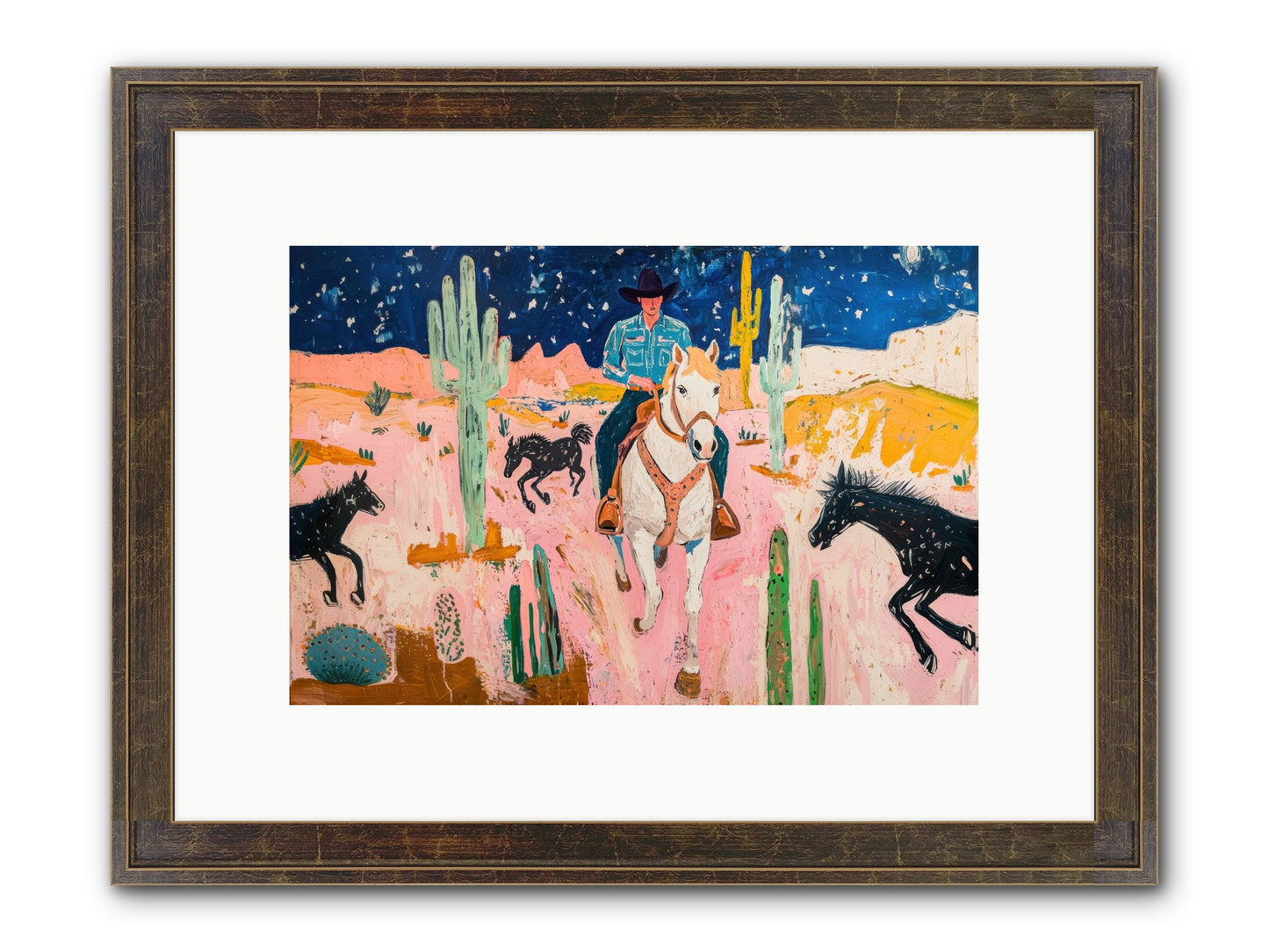 Sundown Ridge Framed Print - Slimwoods Black/Gold 12x8