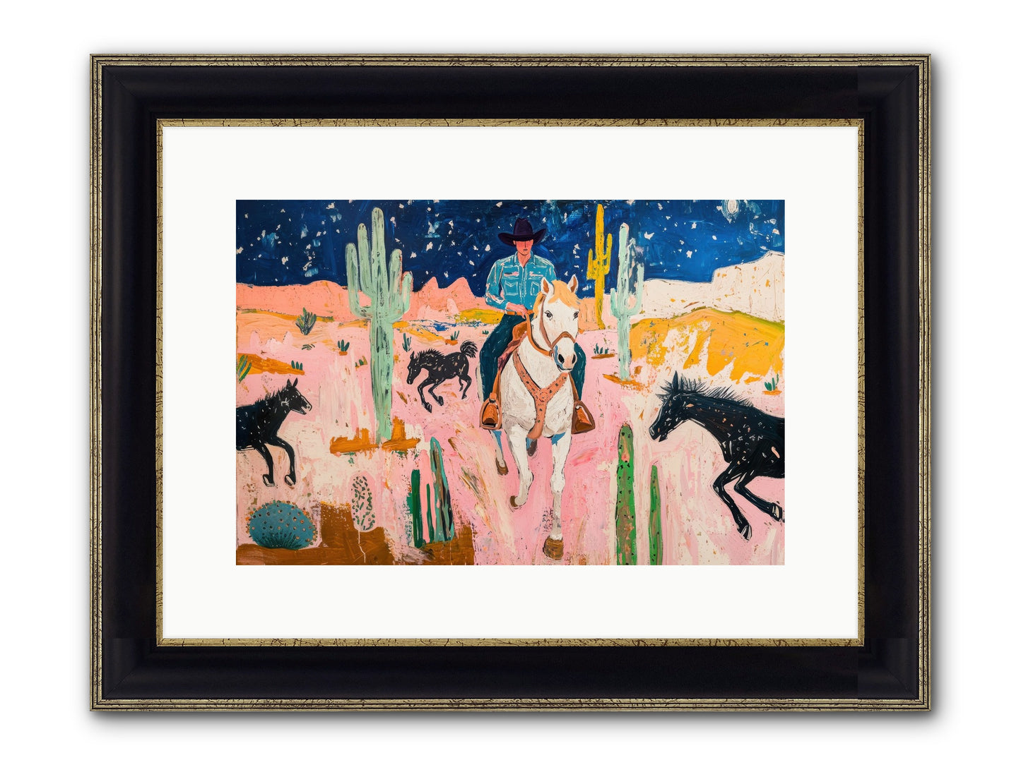 Sundown Ridge Framed Print - Black & Gold 15x10