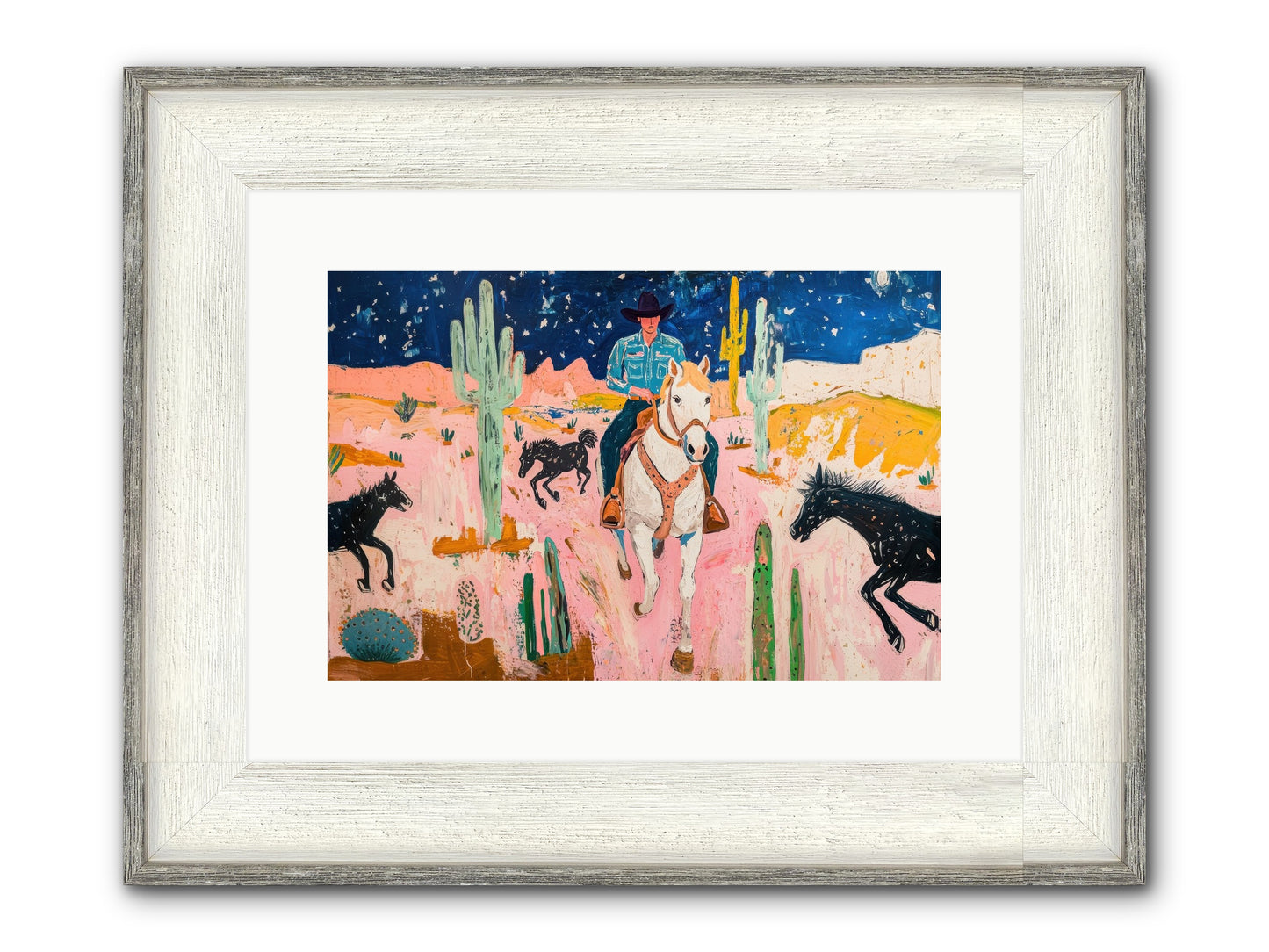 Sundown Ridge Framed Print - Driftwood White 15x10