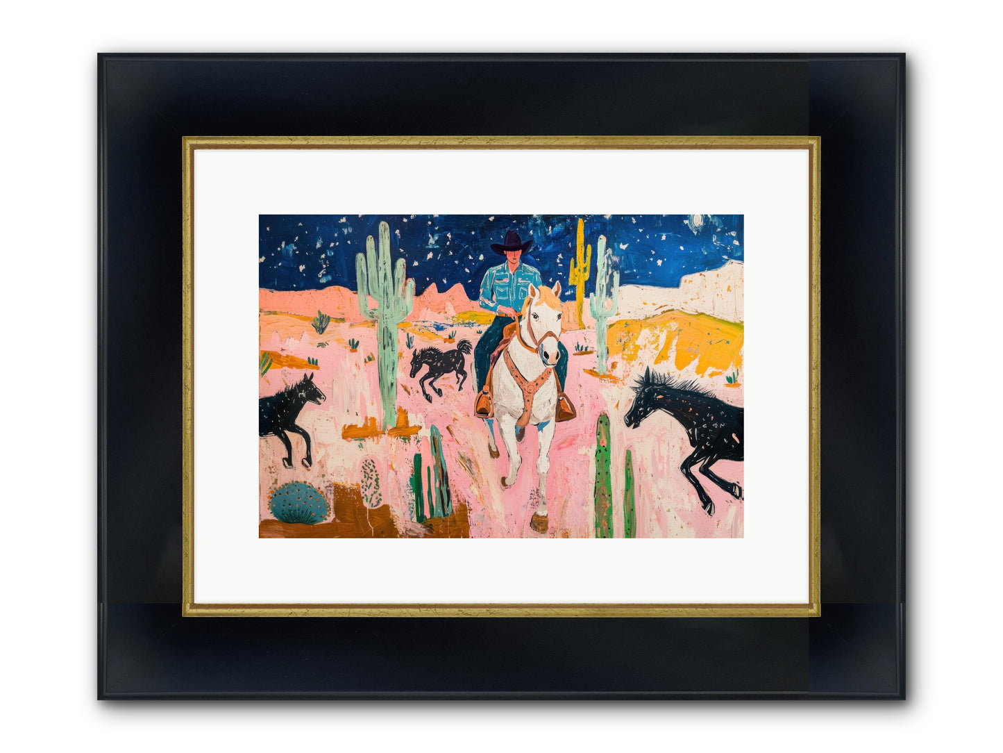 Sundown Ridge Framed Print - Wide Black w/Gold 15x10