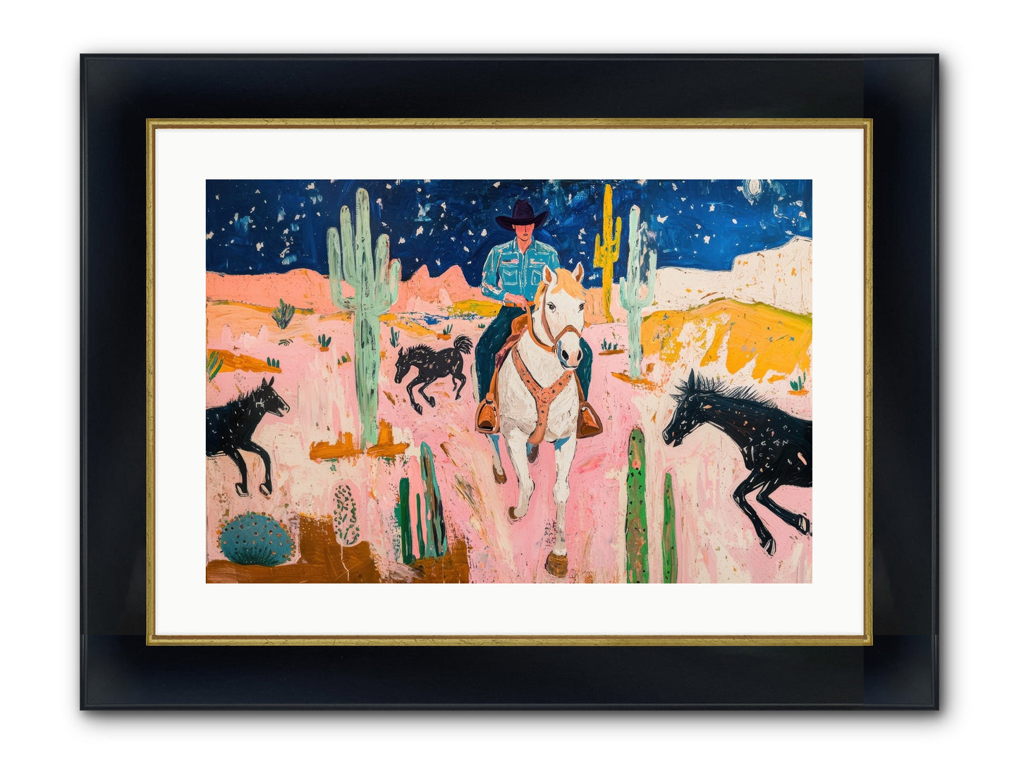 Sundown Ridge Framed Print - Wide Black w/Gold 24x16