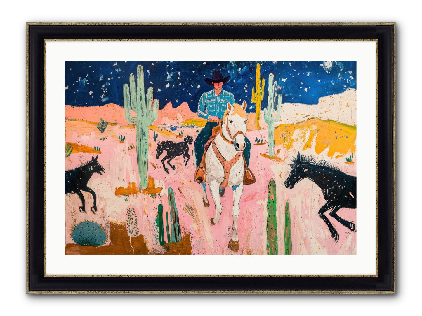 Sundown Ridge Framed Print - Black & Gold 30x20