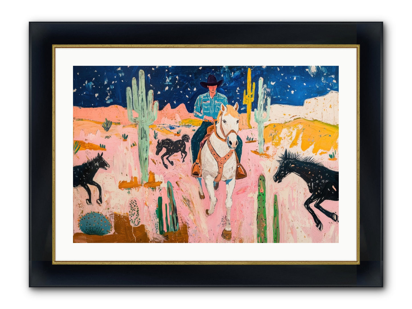 Sundown Ridge Framed Print - Wide Black w/Gold 30x20