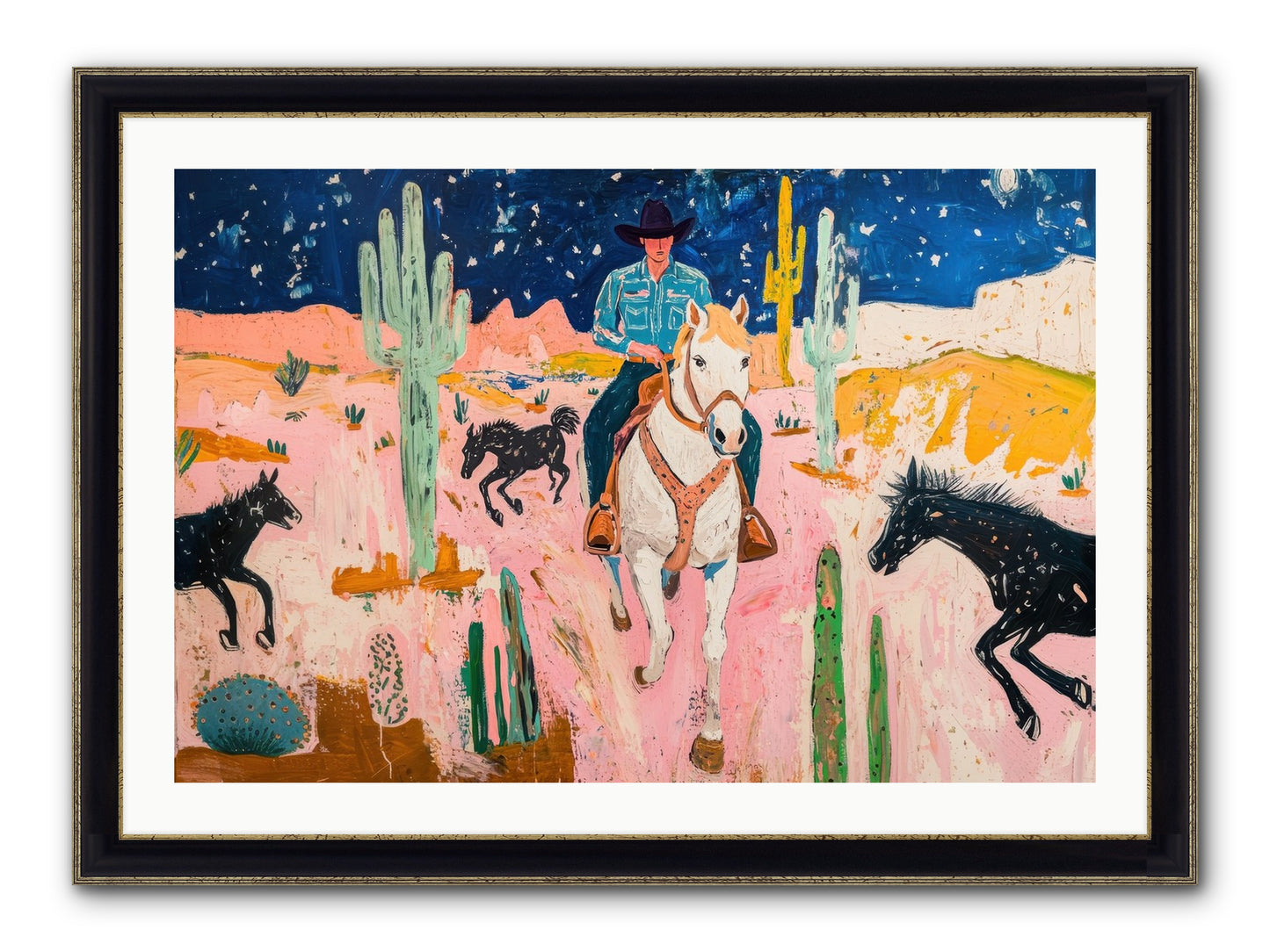 Sundown Ridge Framed Print - Black & Gold 36x24