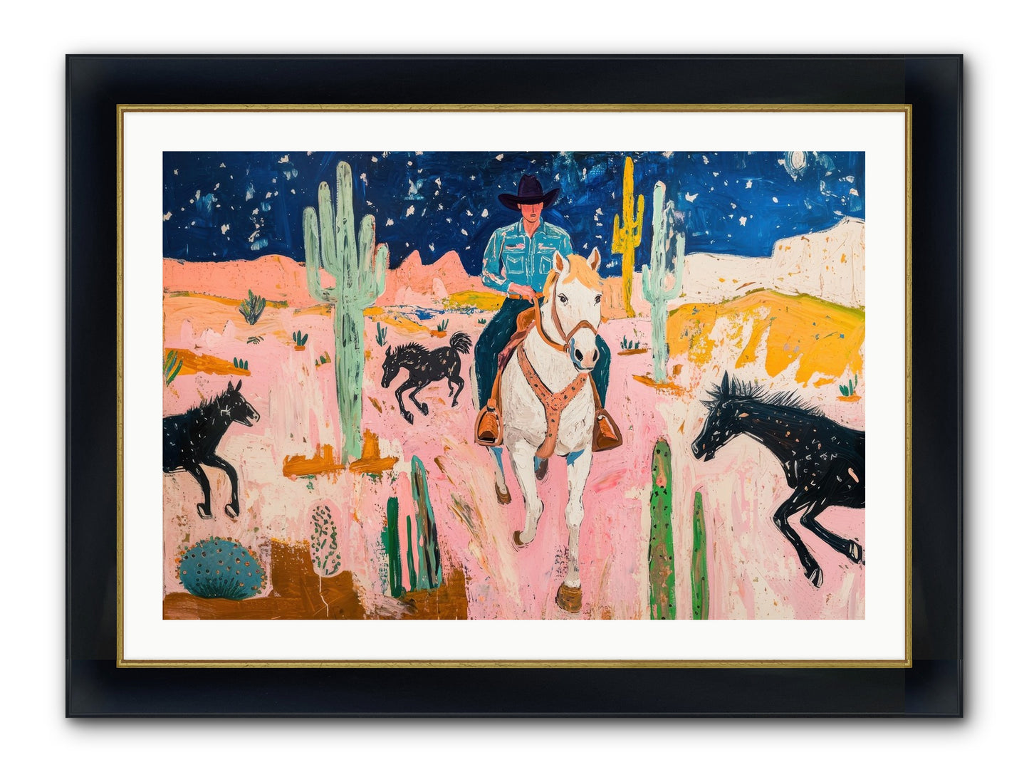 Sundown Ridge Framed Print - Wide Black w/Gold 36x24