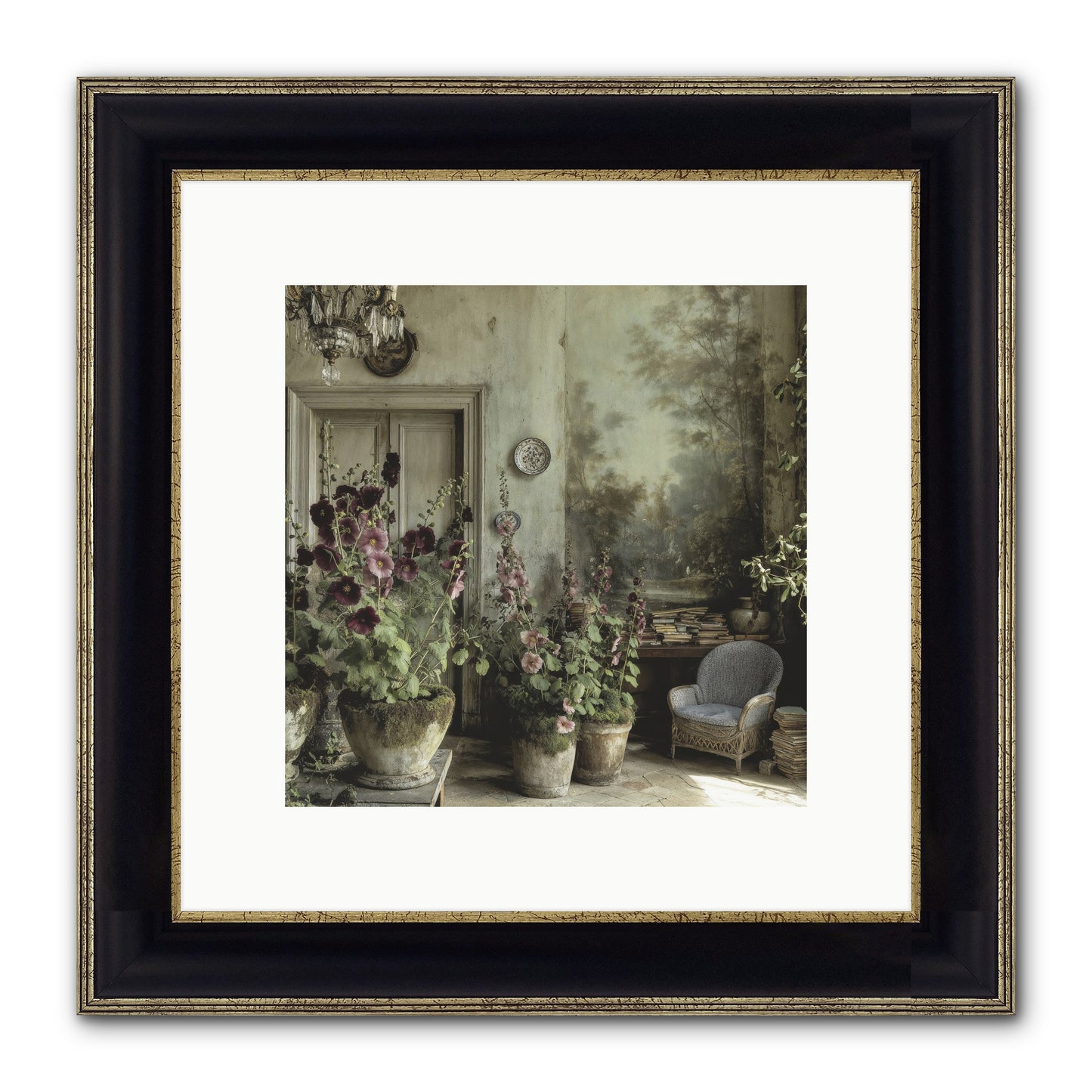 Sunlight Memory Framed Print - Black & Gold 10x10