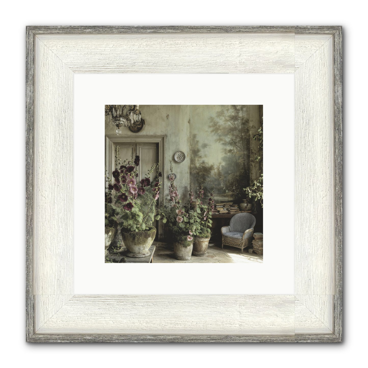 Sunlight Memory Framed Print - Driftwood White 10x10