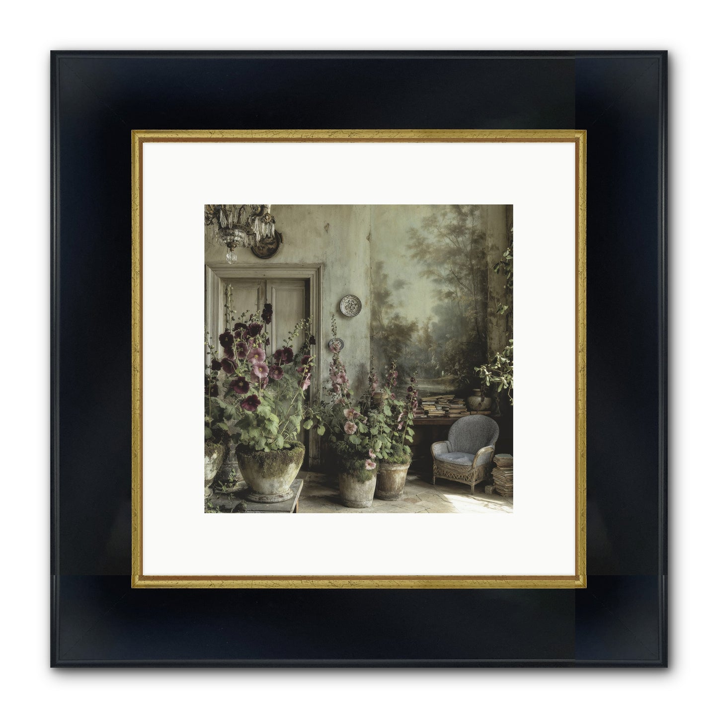 Sunlight Memory Framed Print - Wide Black w/Gold 10x10