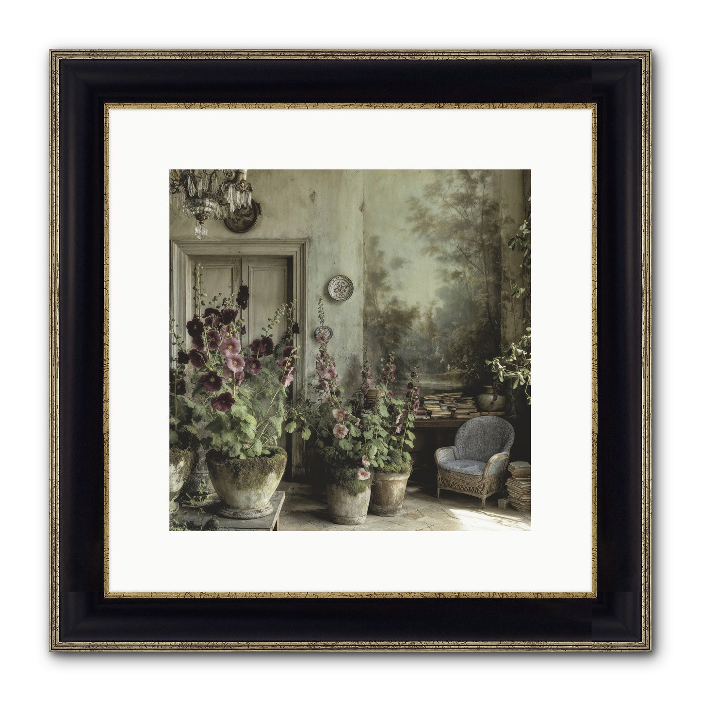 Sunlight Memory Framed Print - Black & Gold 12x12