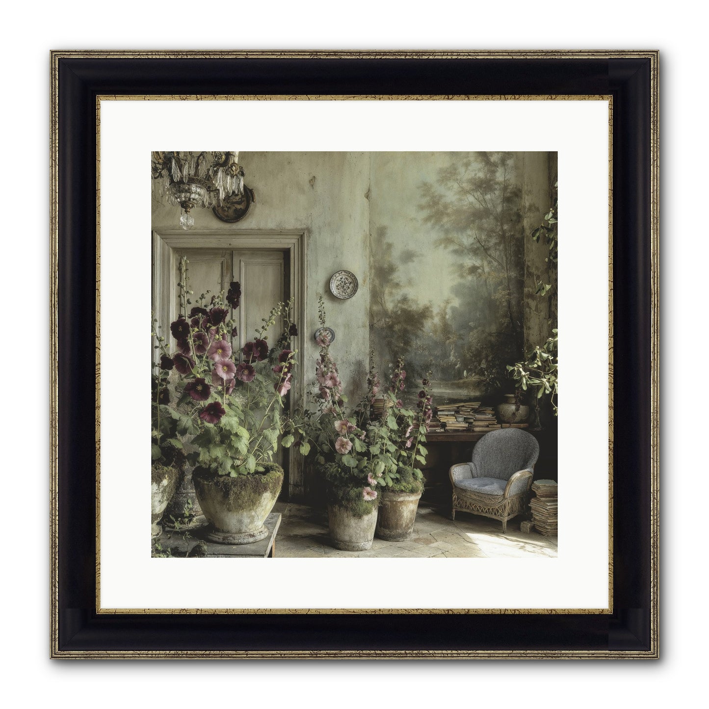 Sunlight Memory Framed Print - Black & Gold 16x16