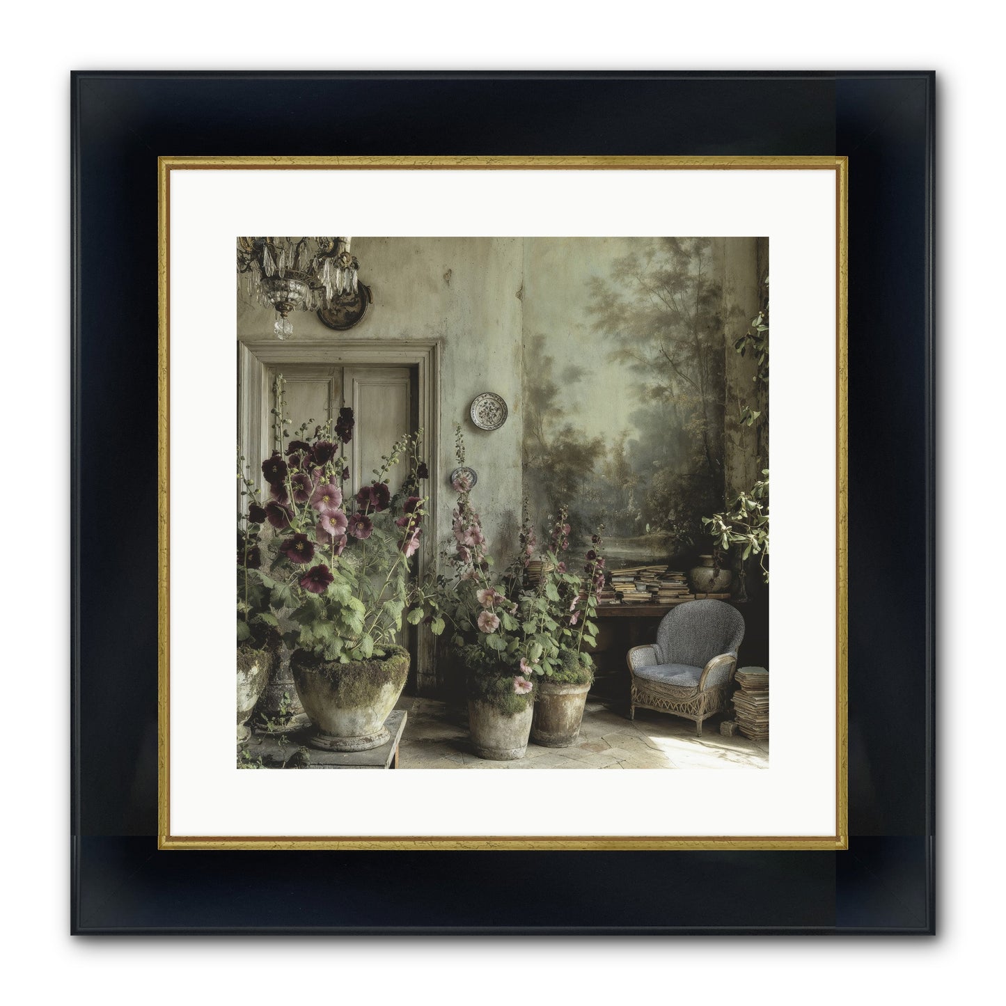 Sunlight Memory Framed Print - Wide Black w/Gold 16x16