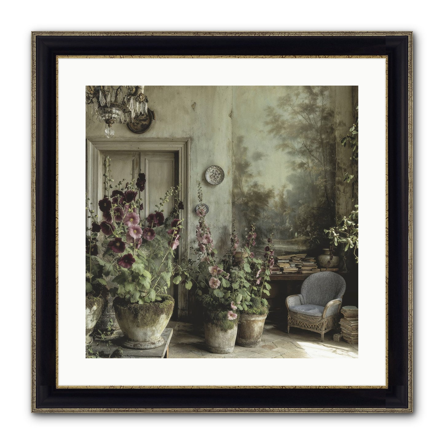 Sunlight Memory Framed Print - Black & Gold 20x20