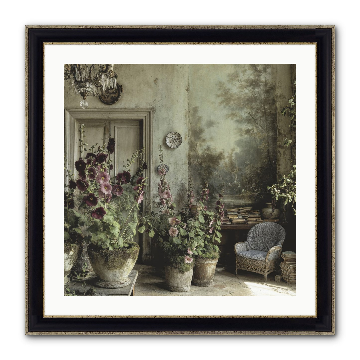 Sunlight Memory Framed Print - Black & Gold 24x24