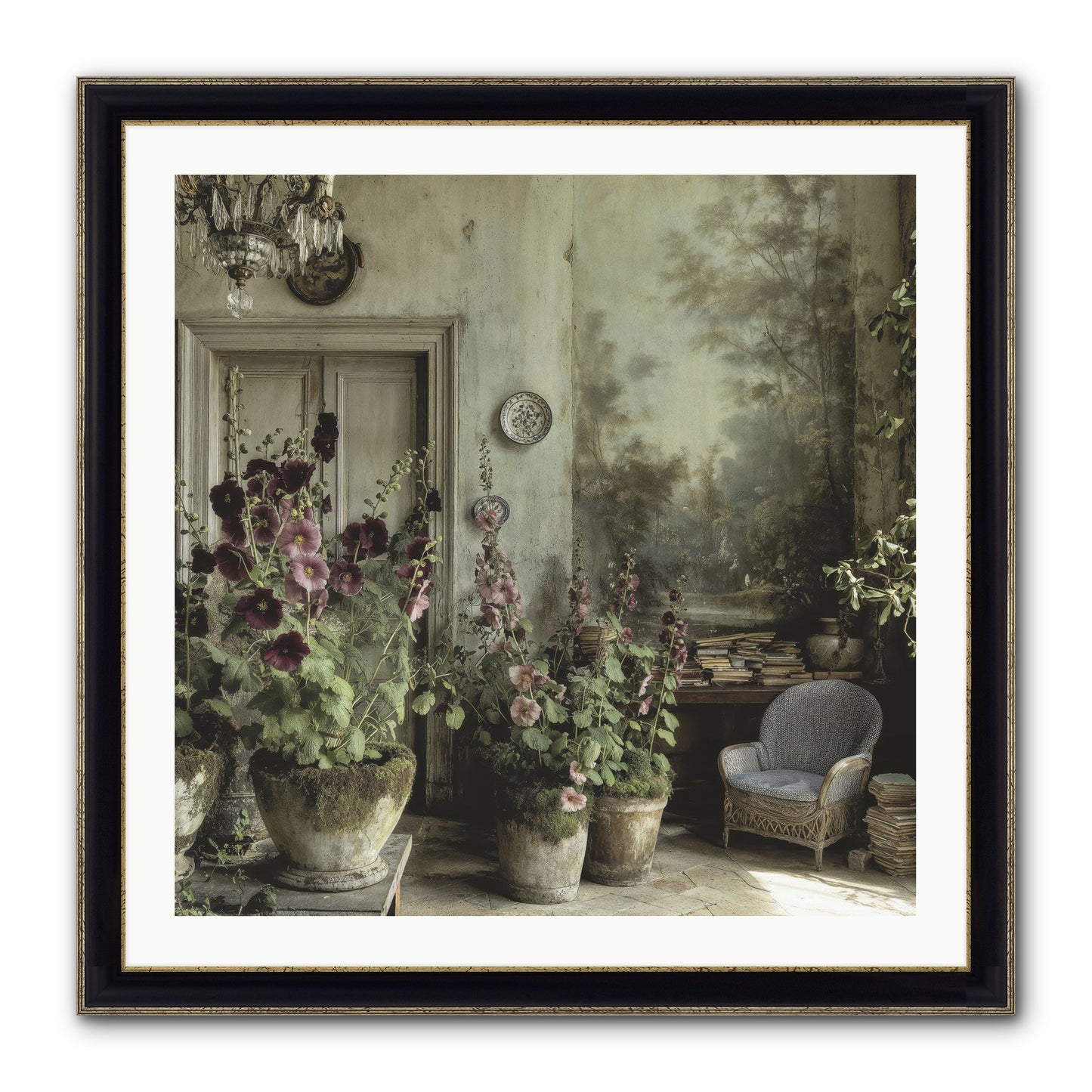 Sunlight Memory Framed Print - Black & Gold 30x30