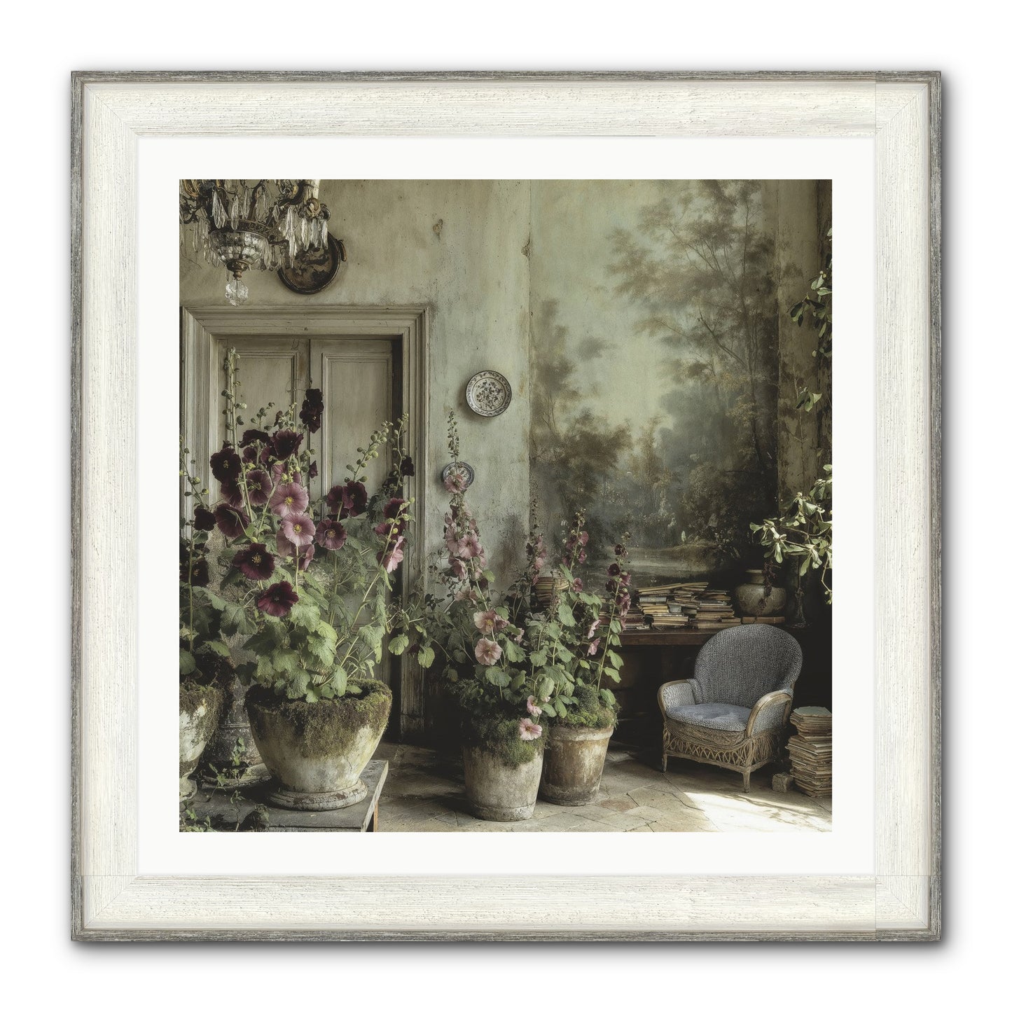 Sunlight Memory Framed Print - Driftwood White 30x30
